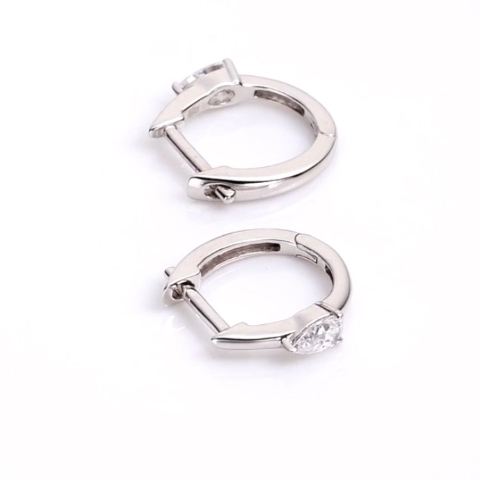 Aurate - Pear Lab Grown Diamond Huggie